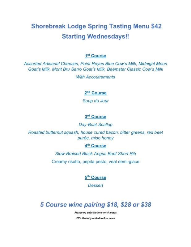 5 Course Spring Tasting Menu & Wine Pairings Cape Gazette